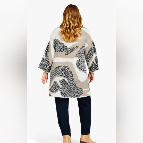 City Chic Aveology Laila Open Front Coatigan Sweater - Picture 4 of 15
